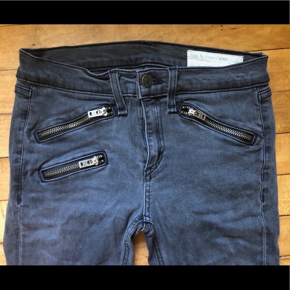 Rag & Bone Skinny Black Denim Jeans - Picture 3 of 5